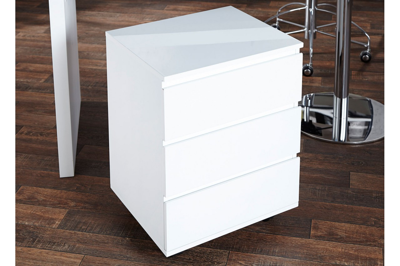 Bureau blanc brillant 140 cm