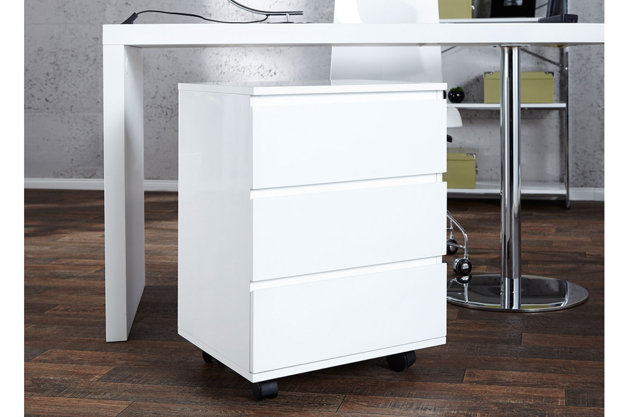 Bureau blanc brillant 140 cm