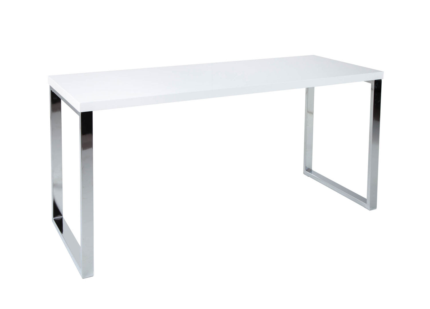 Bureau blanc et pieds chromés 160 cm