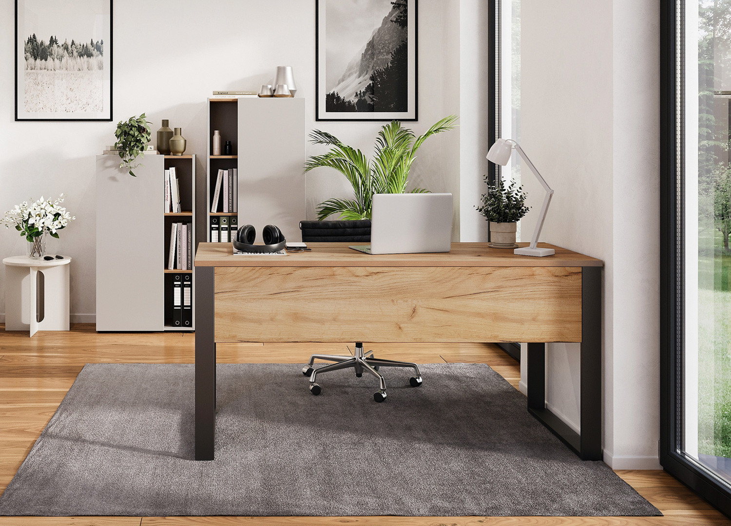 Bureau bois et métal 150 cm Adrano