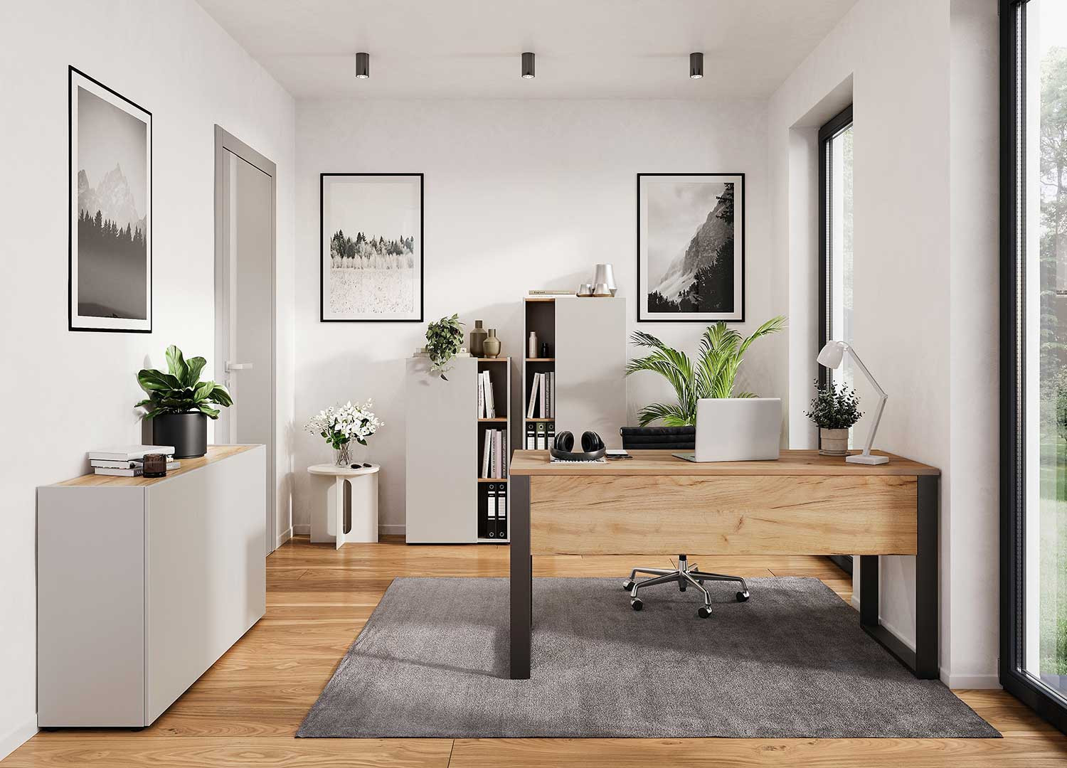 Bureau bois et métal 150 cm Adrano