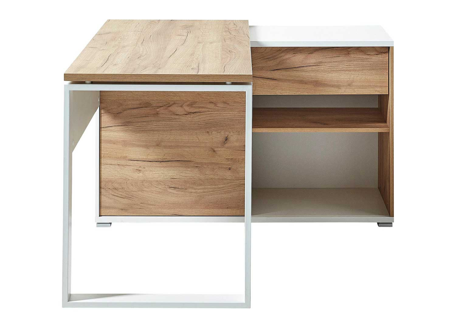 Bureau d'angle avec rangements et tiroir intégrés
