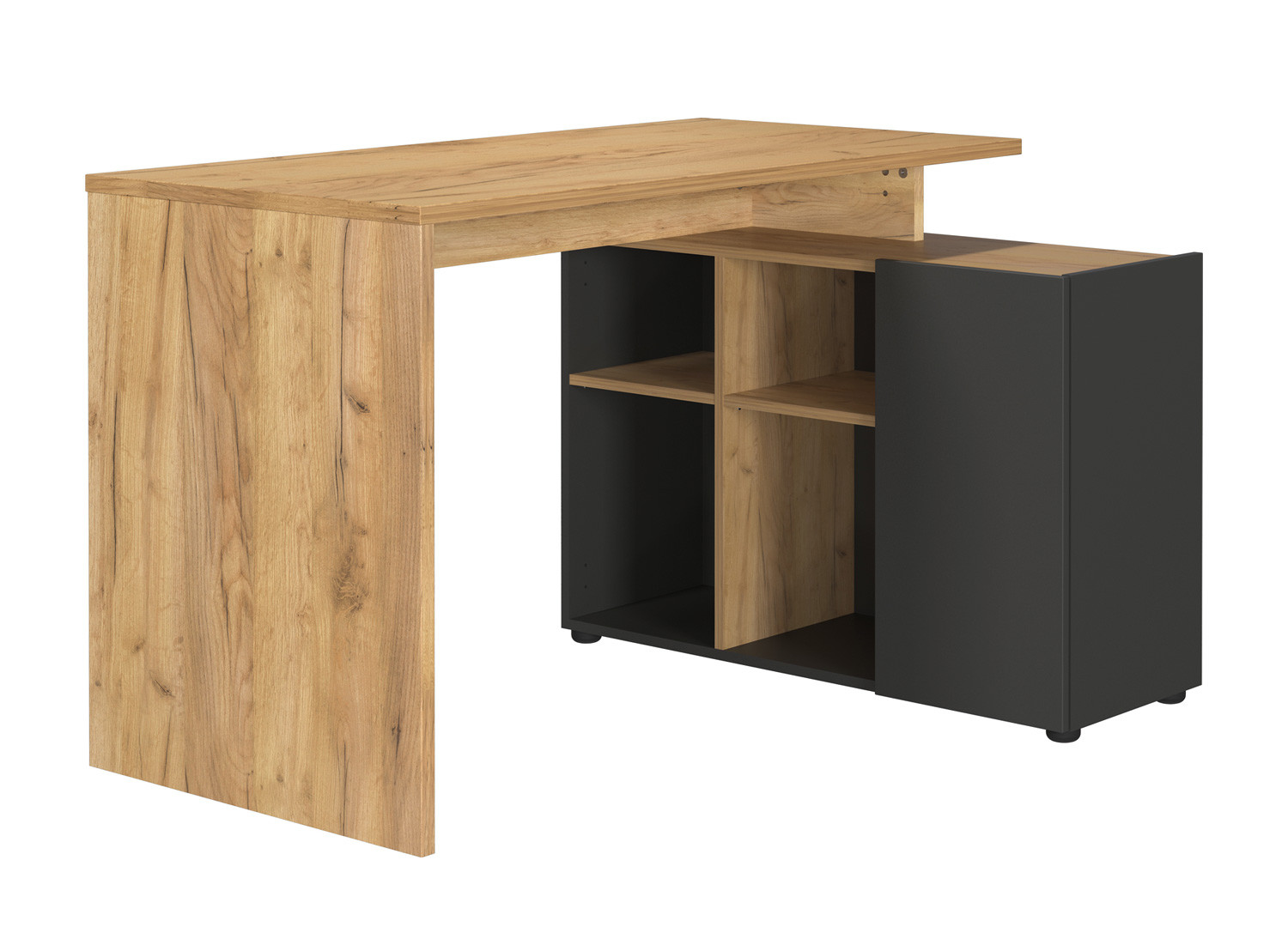 Bureau d'angle chêne et graphite 120 cm Adrano