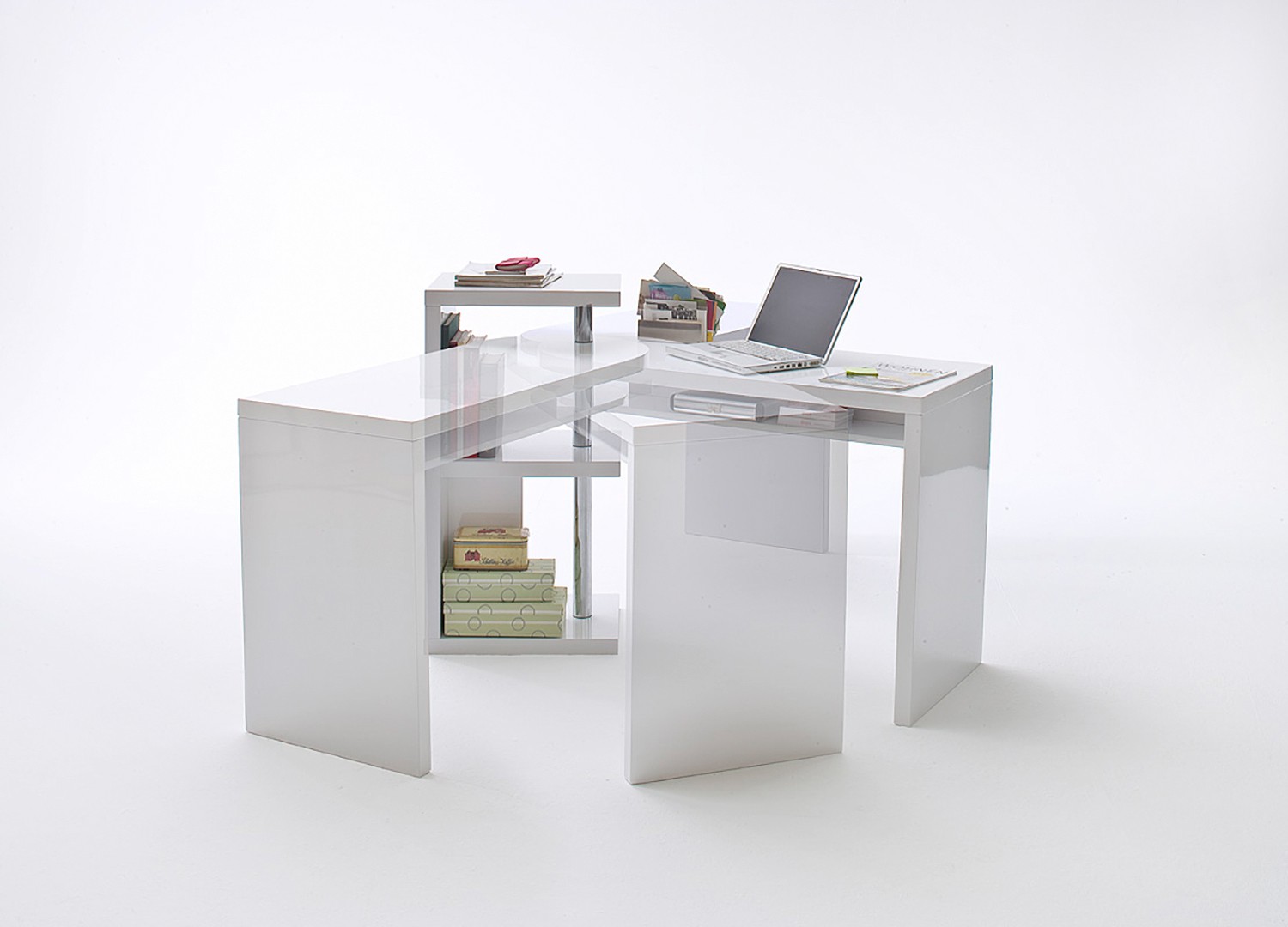 Bureau design blanc laqué