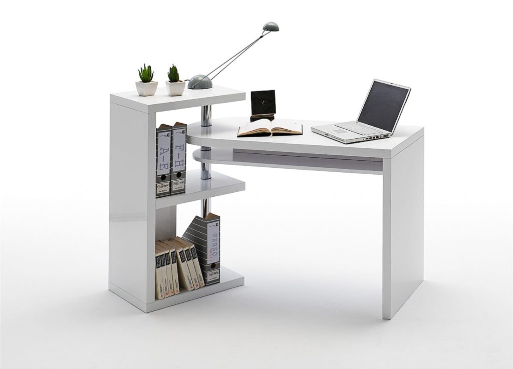 Bureau design blanc laqué