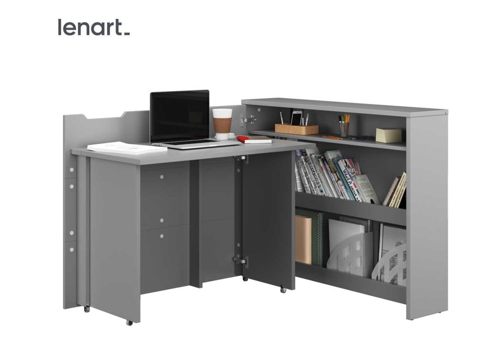 Bureau design pliant gris 115 cm Work Concept