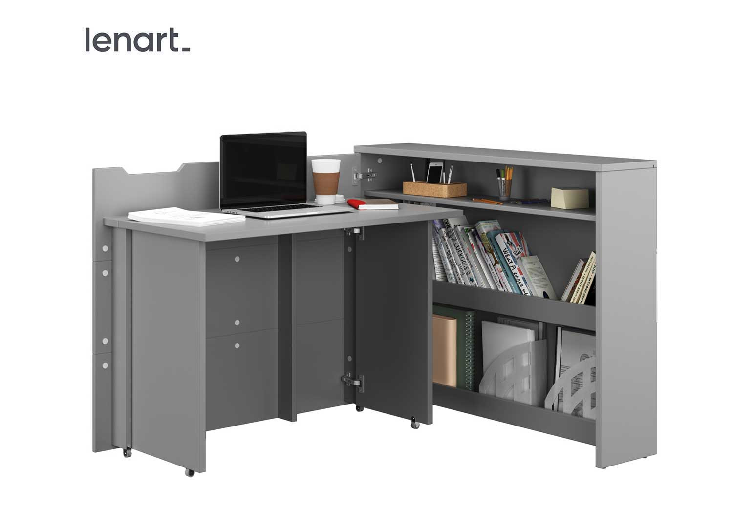 Bureau design pliant gris 115 cm Work Concept