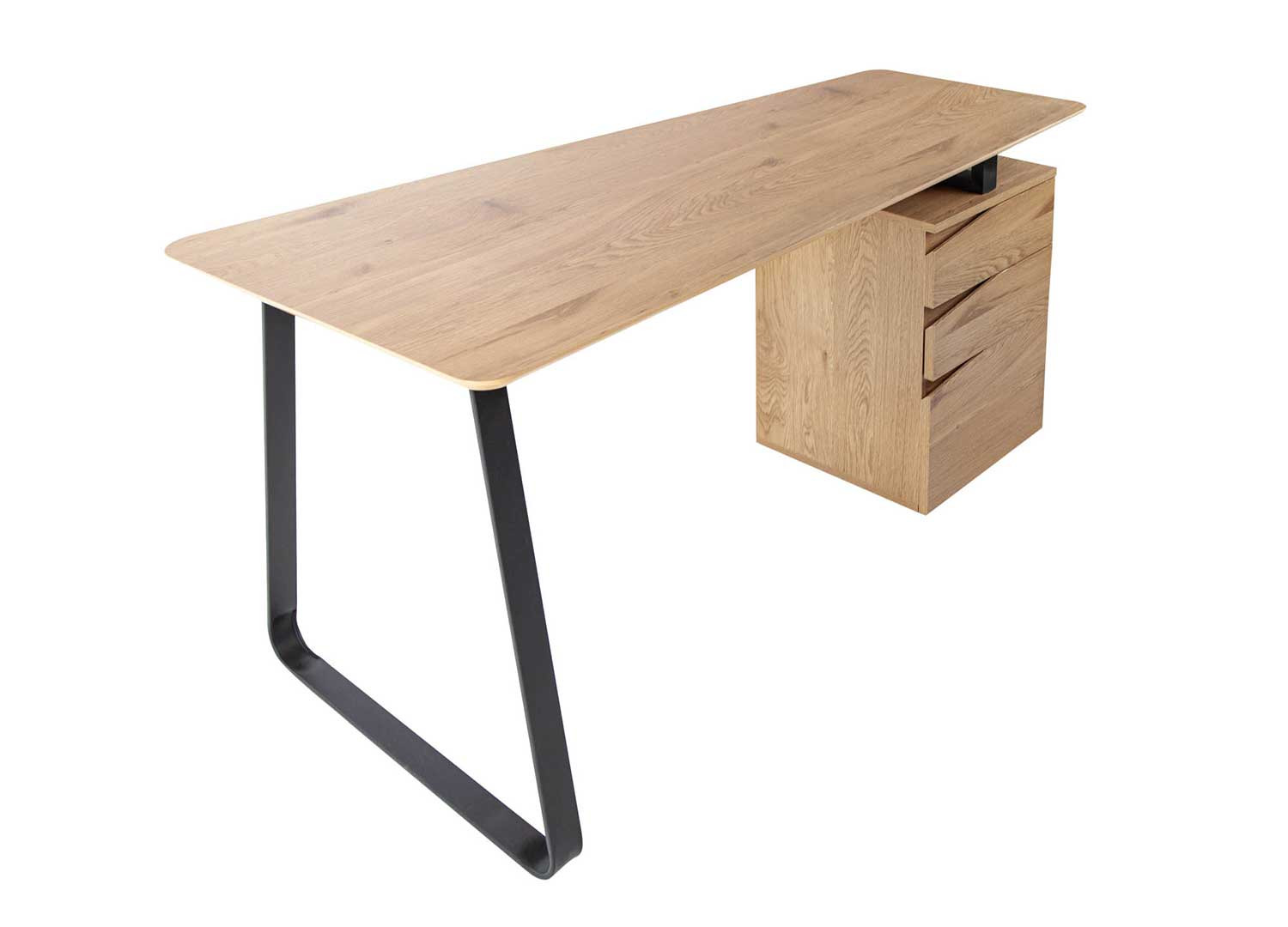 Bureau en bois avec caisson de 3 tiroirs