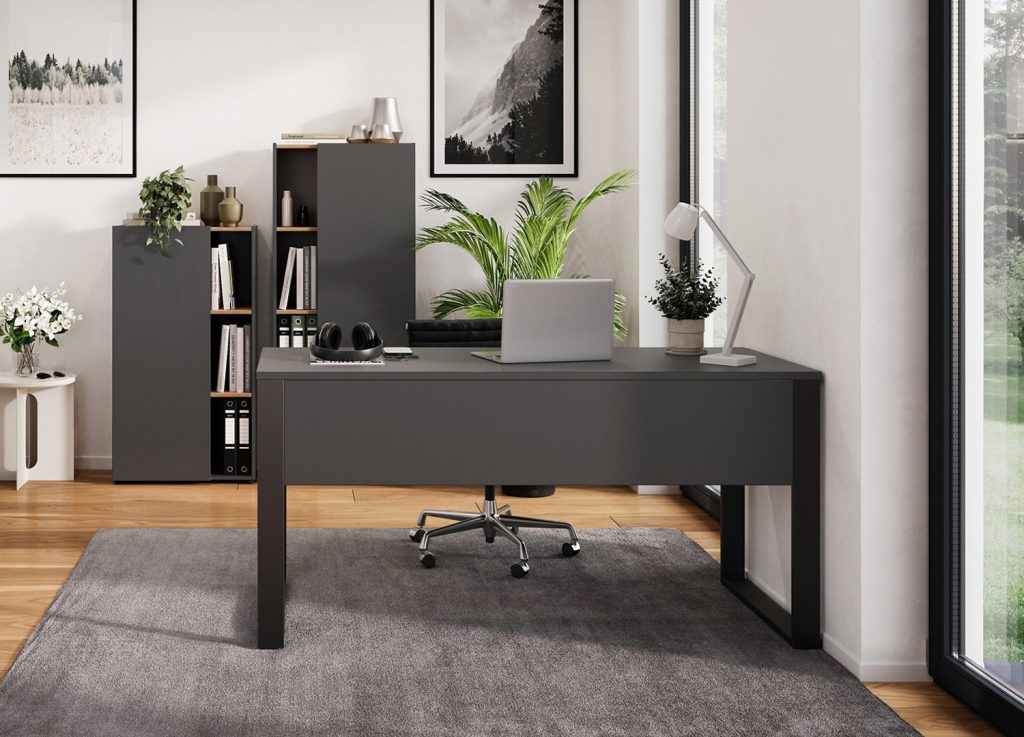 Bureau graphite et métal 150 cm Adrano