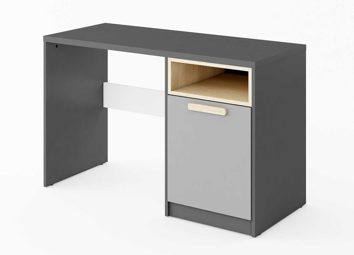 Bureau gris 1 porte et 1 niche
