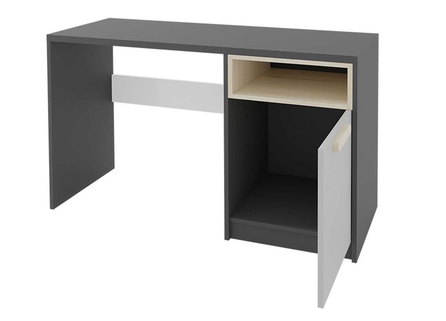Bureau gris 1 porte et 1 niche