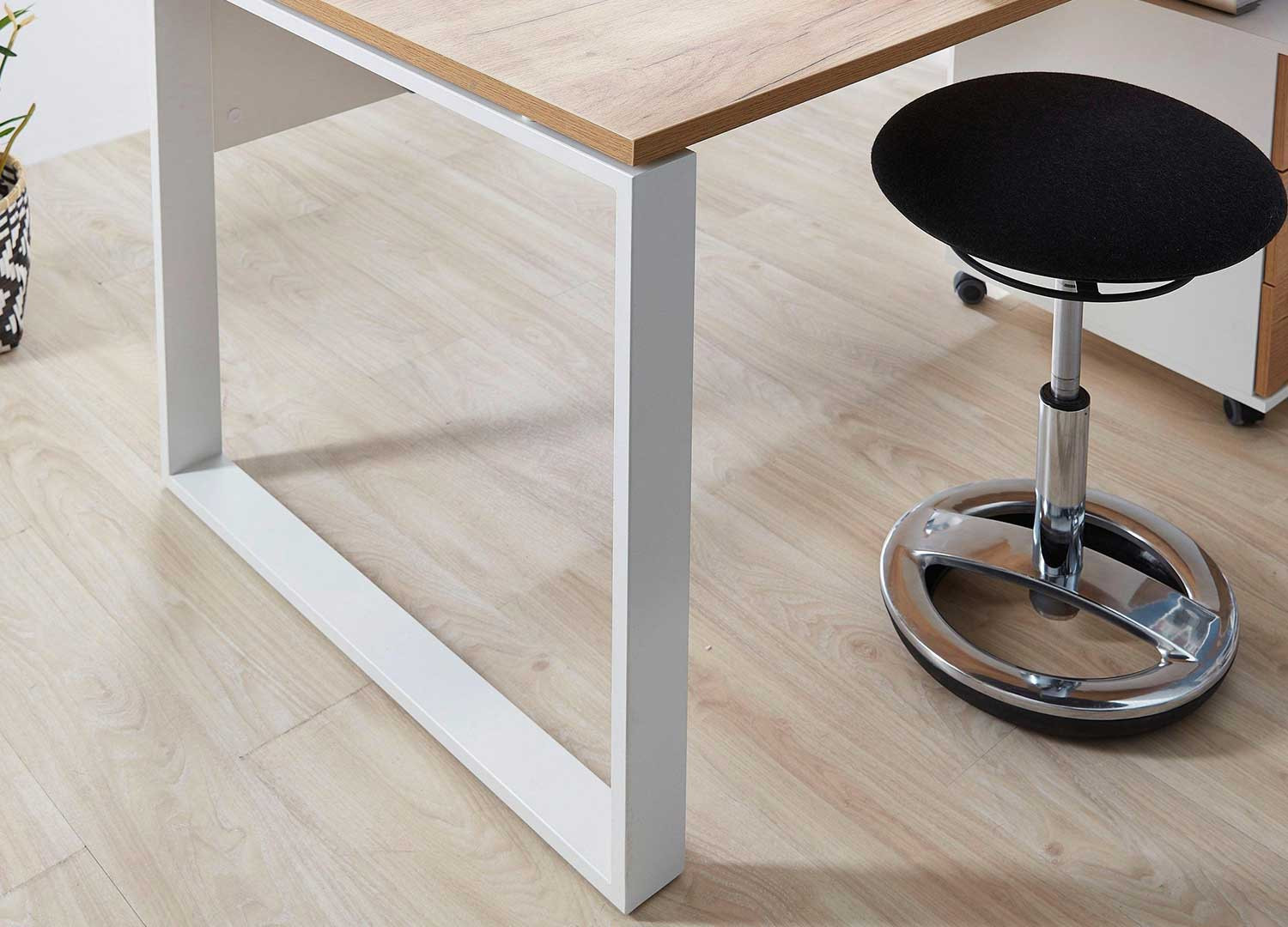 Bureau meuble 158 cm en bois et métal