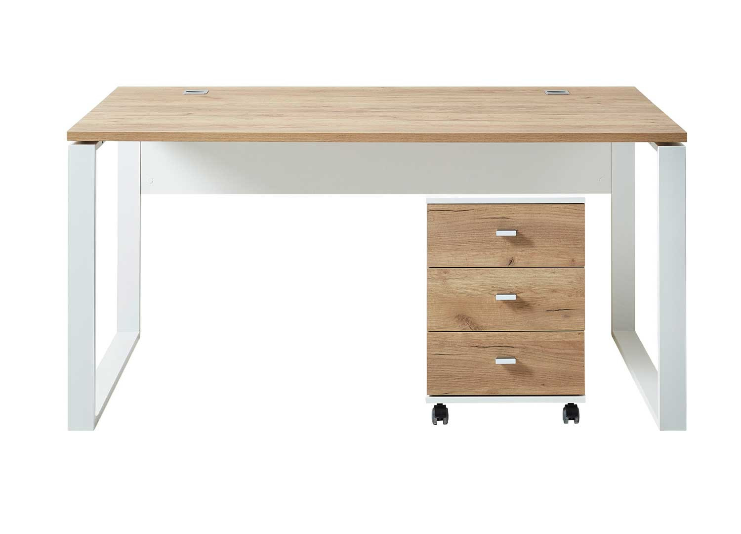 Bureau meuble 158 cm en bois et métal