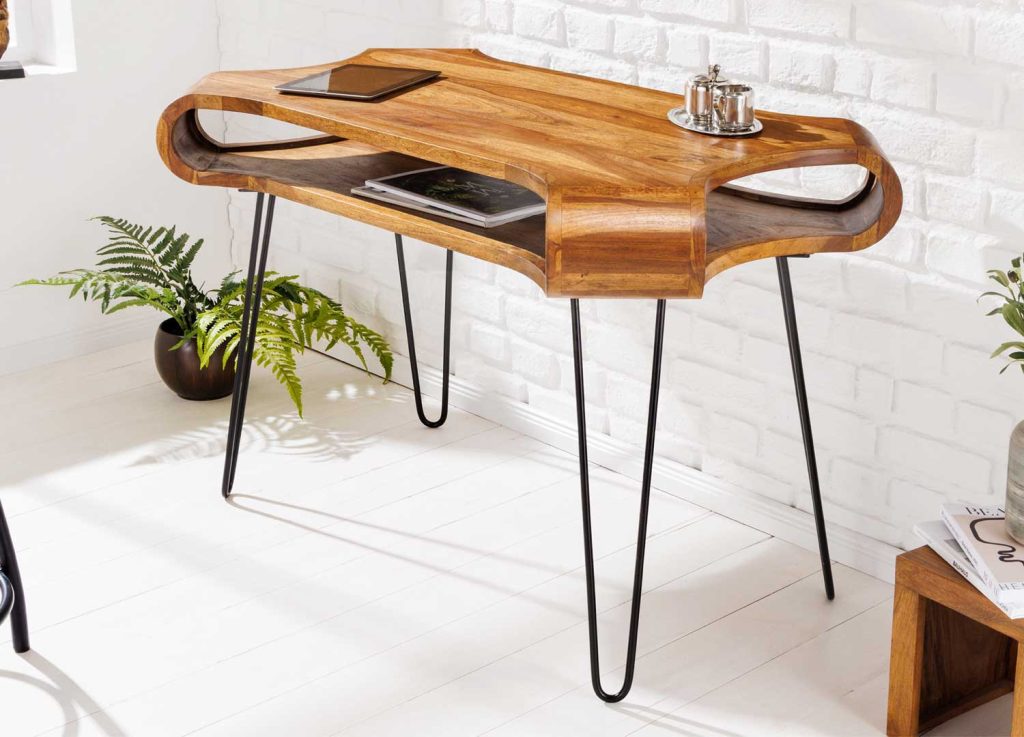 Bureau moderne original en bois de sesham
