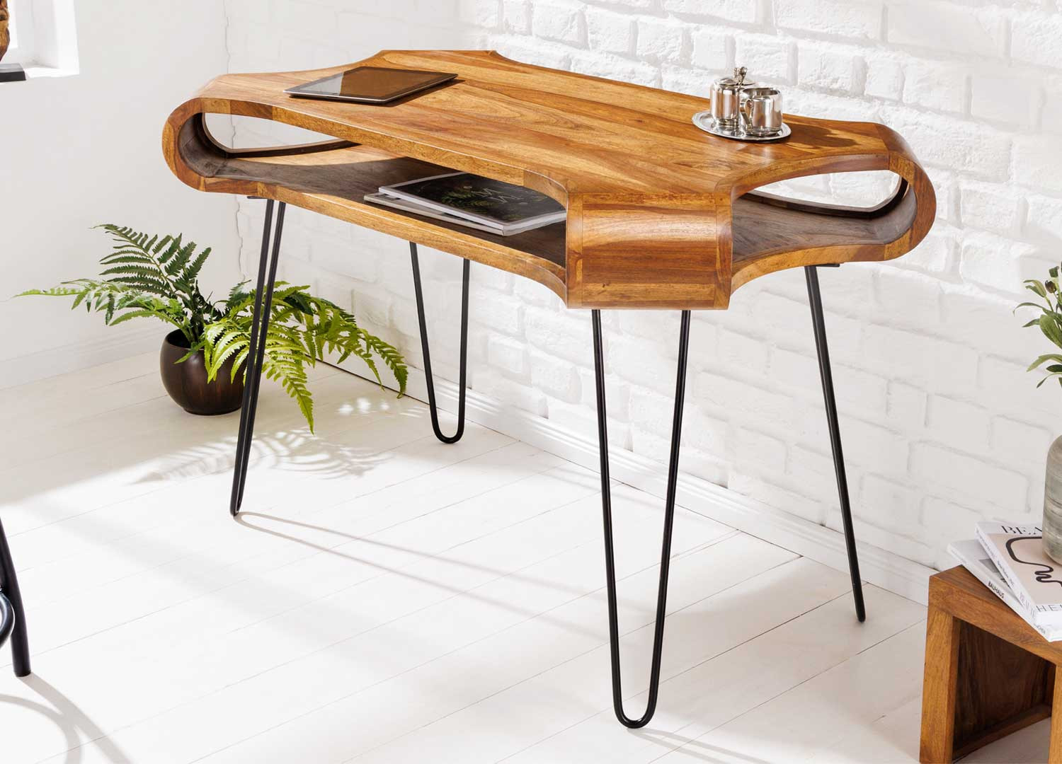 Bureau moderne original en bois de sesham