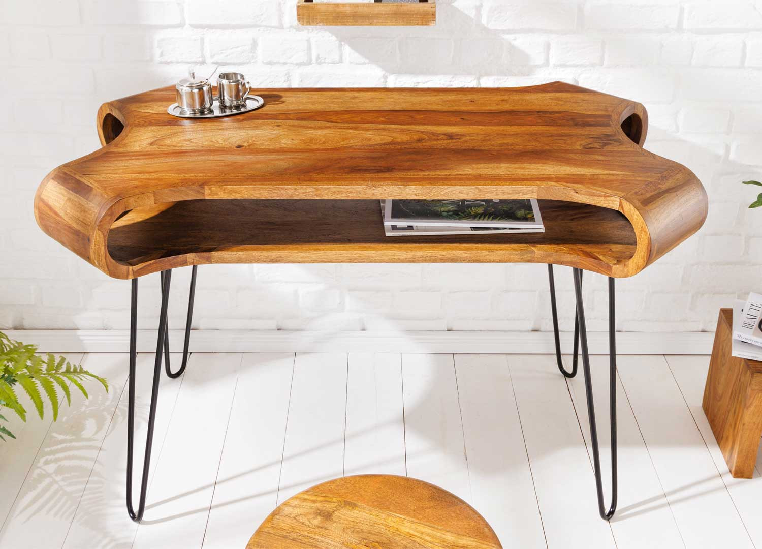 Bureau moderne original en bois de sesham