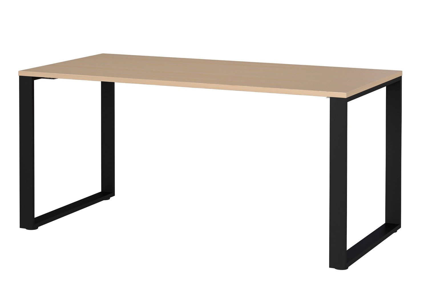 Bureau ordinateur chêne clair et noir 160 cm Oviedo