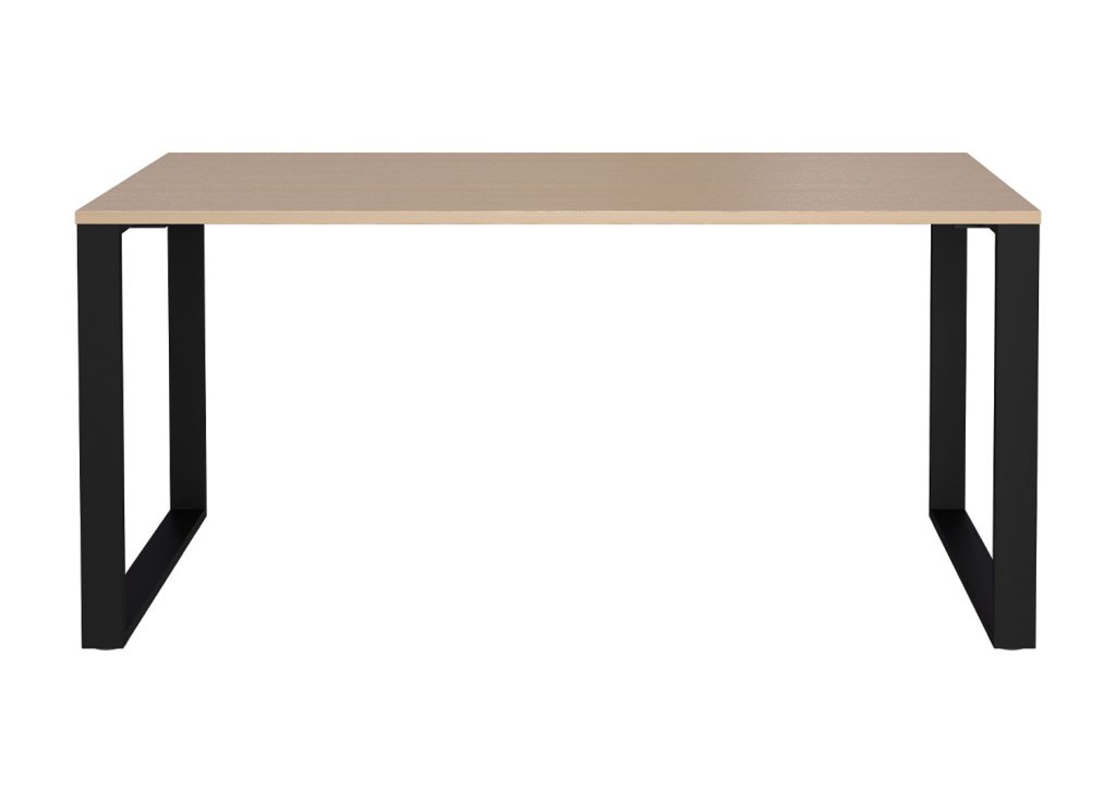 Bureau ordinateur chêne clair et noir 160 cm Oviedo