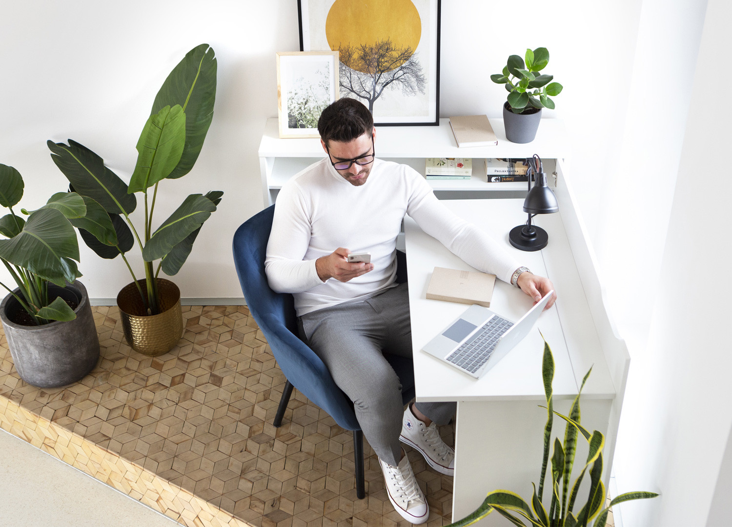 Bureau pliant blanc 115 cm Work Concept