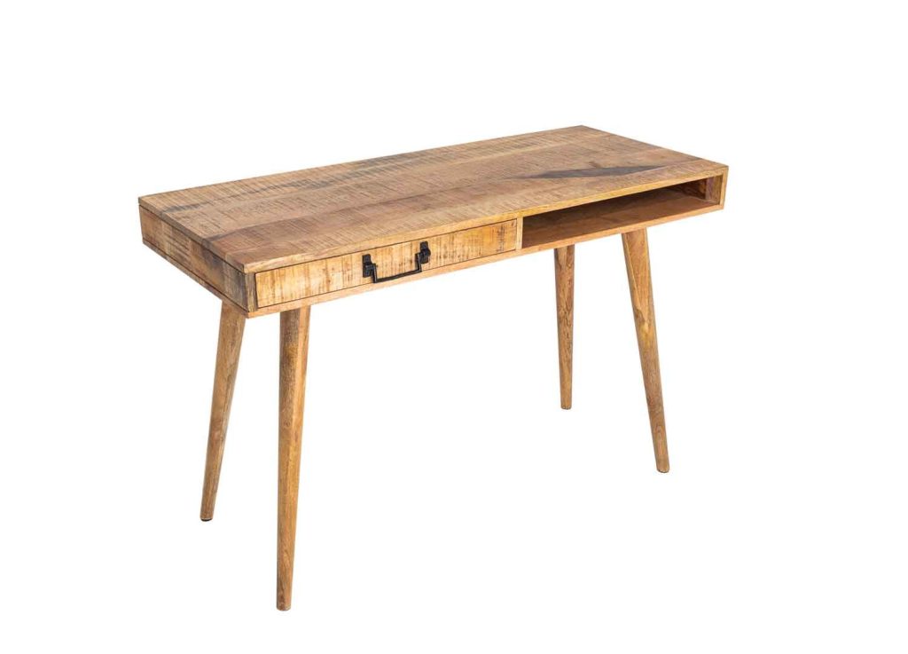 Bureau secrétaire bois de manguier 1 tiroir, 1 niche