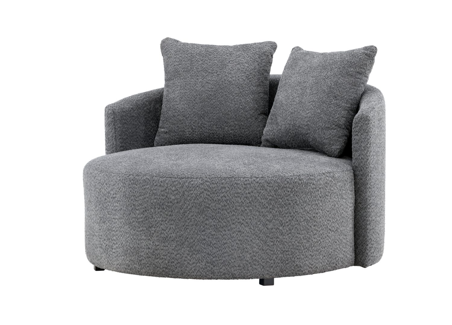 Canapé 2 places Kelso tissu gris Ø 120 cm vu sous un autre angle