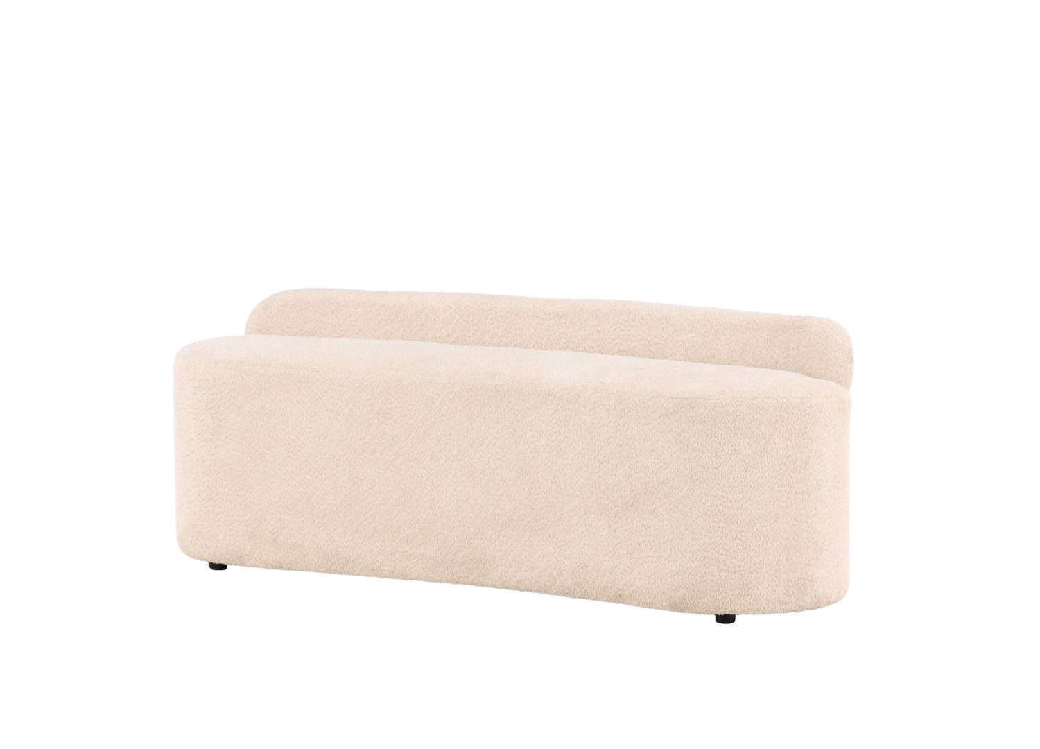 Canapé 2 places Pocatello tissu bouclette blanc 160 cm vu sous un autre angle
