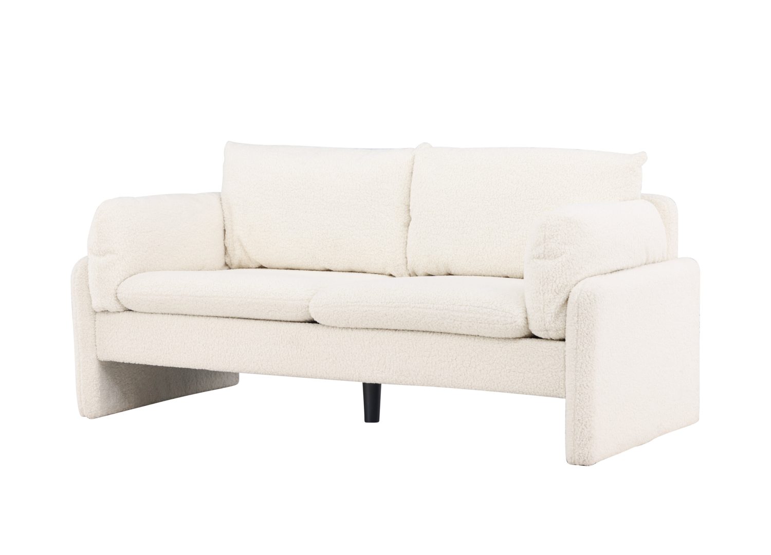 Canapé 2 places Vindel tissu blanc 184 cm vu sous un autre angle