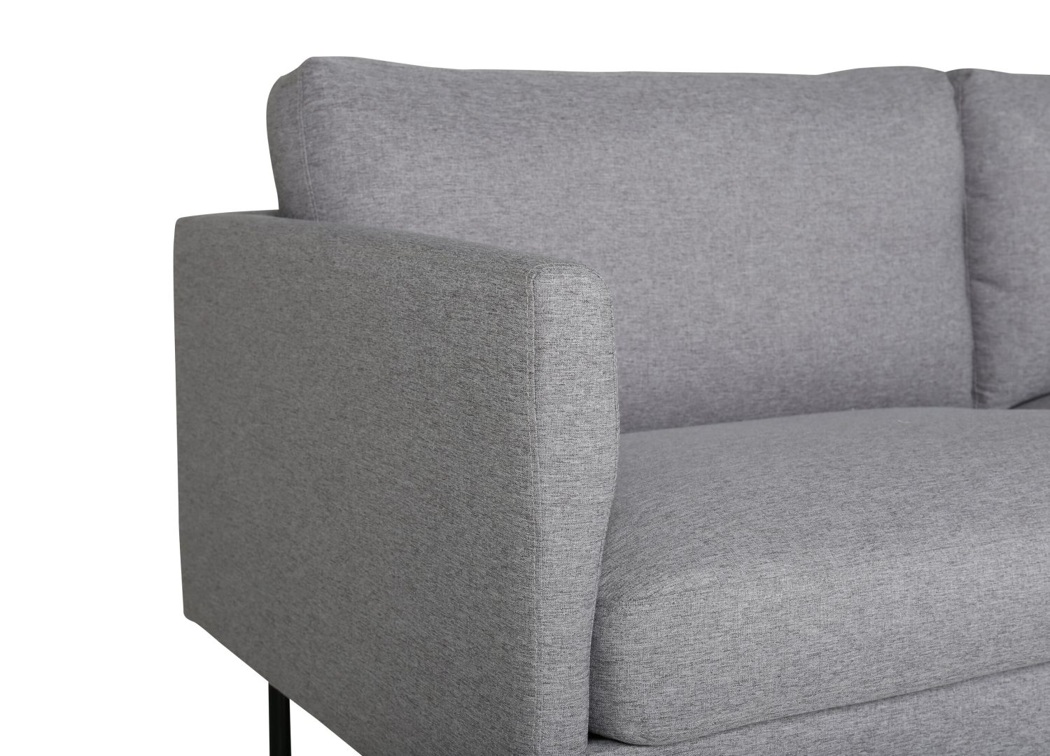 Canapé 2 places Zoom tissu gris 180 cm vu sous un autre angle