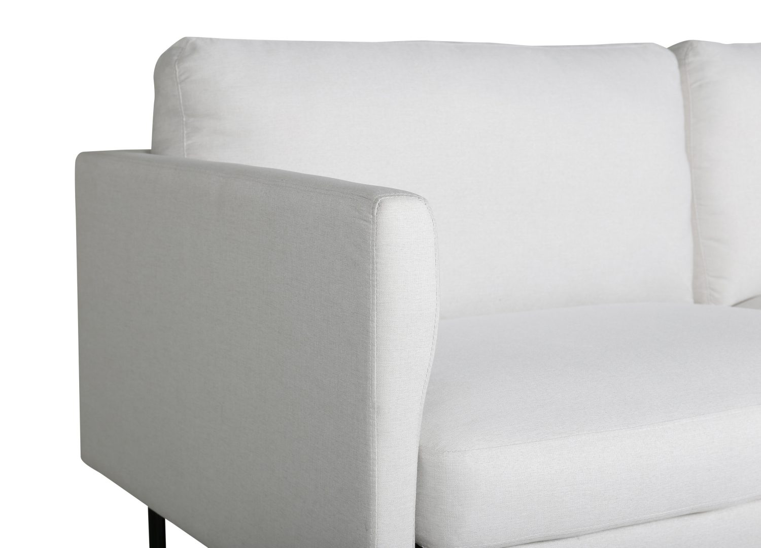 Canapé 2 places Zoom tissu noir 180 cm vu sous un autre angle