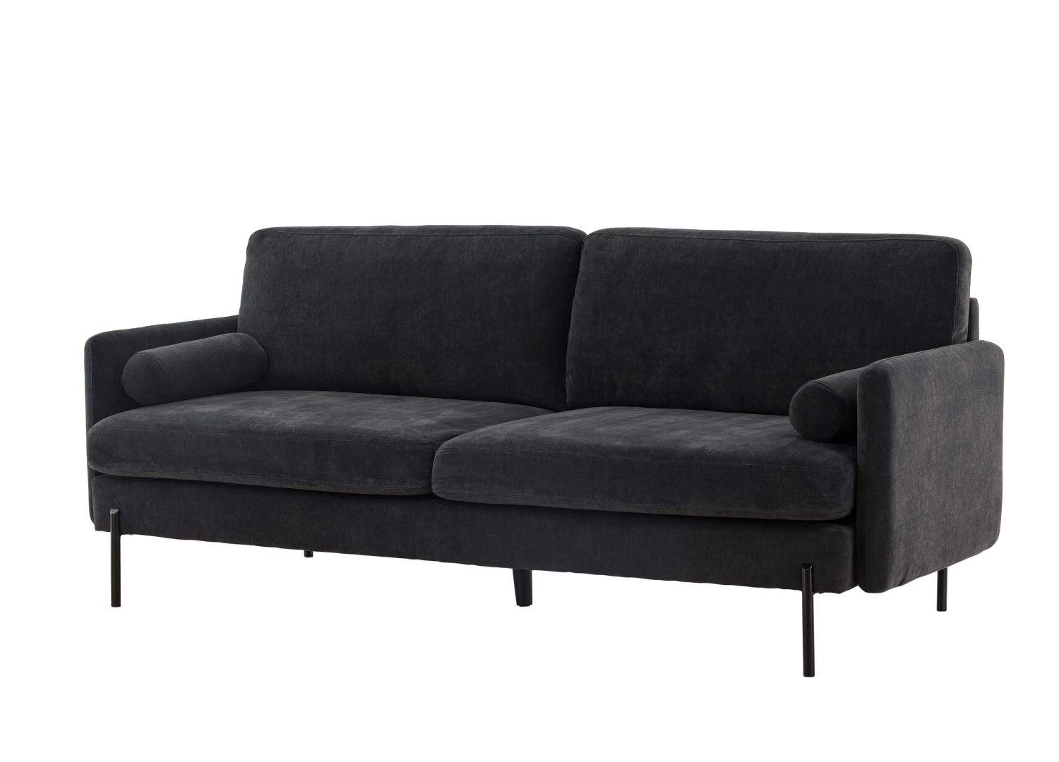 Canapé 3 places Antibes tissu gris foncé 210 cm vu sous un autre angle
