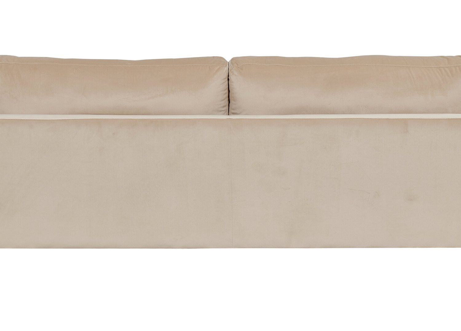 Canapé 3 places Bolero velours beige 215 cm vu sous un autre angle