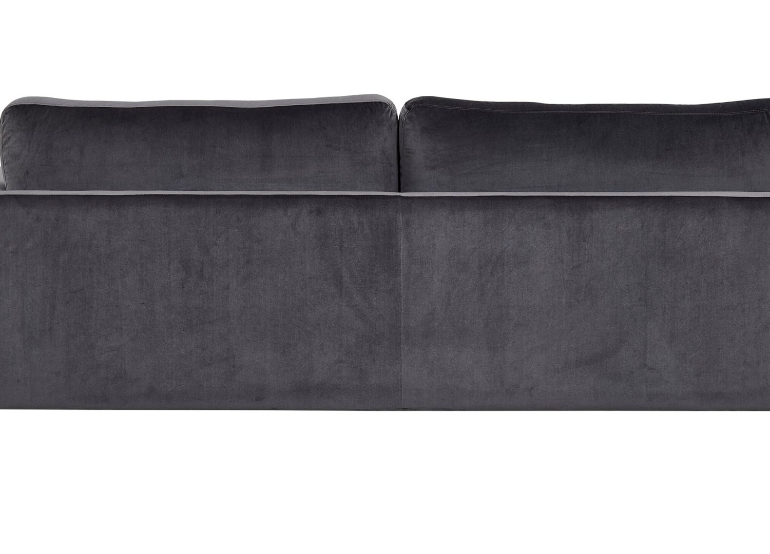Canapé 3 places Bolero velours gris 215 cm vu sous un autre angle