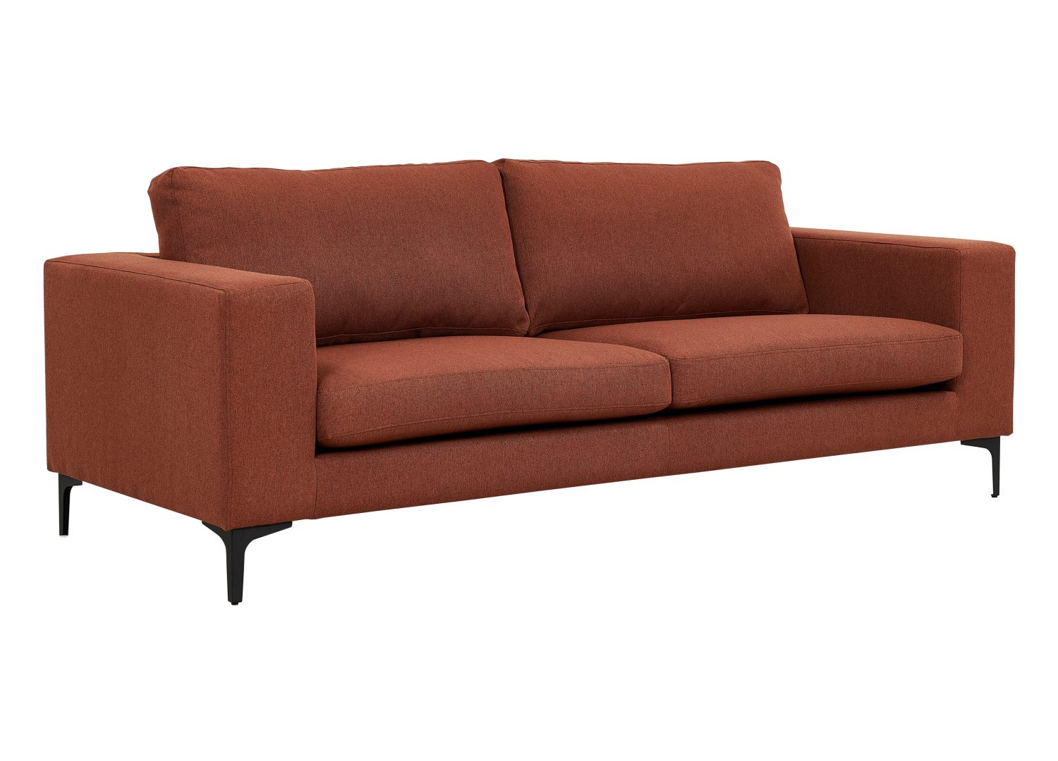 Canapé 3 places Bolero tissu rouge 215 cm vu sous un autre angle