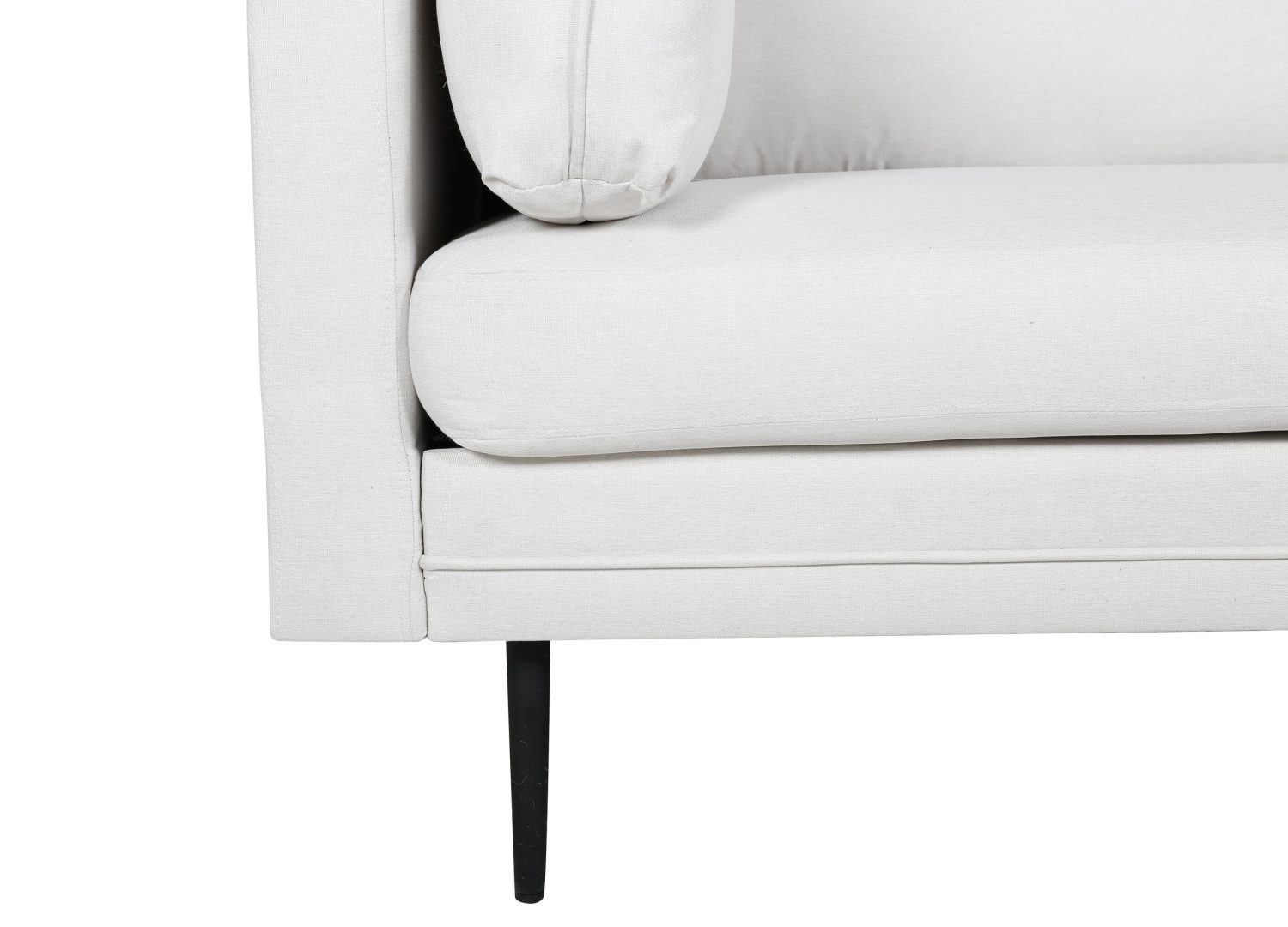 Canapé 3 places Boom tissu beige clair 203 cm vu sous un autre angle