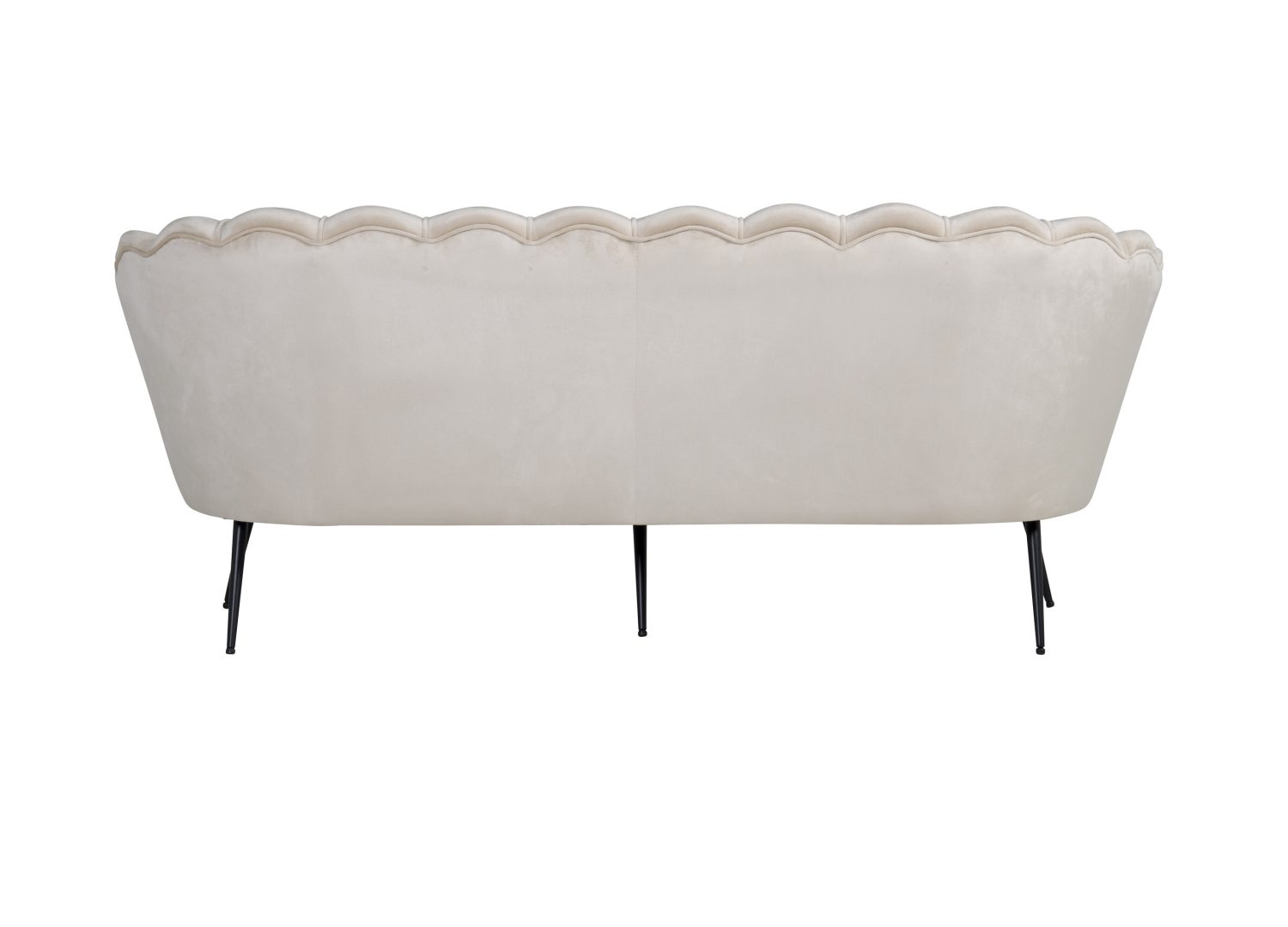 Canapé 3 places Calais velours beige 180 cm vu sous un autre angle