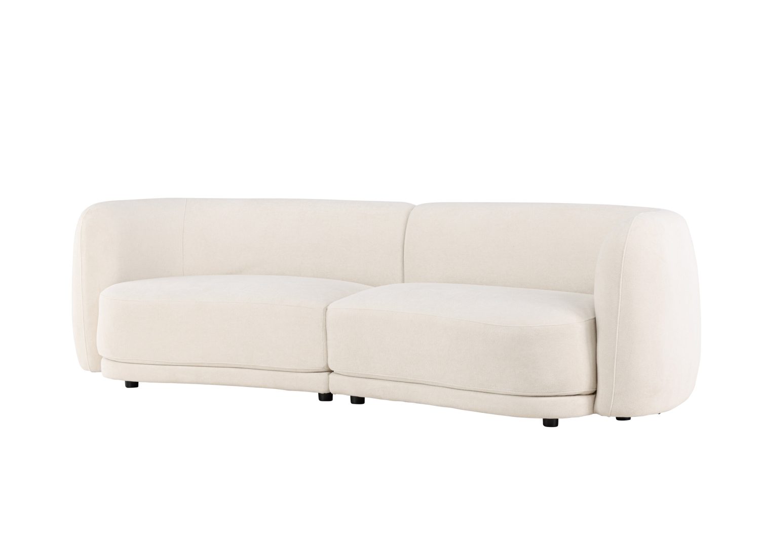 Canapé 3 places Cielo tissu blanc 268 cm vu sous un autre angle