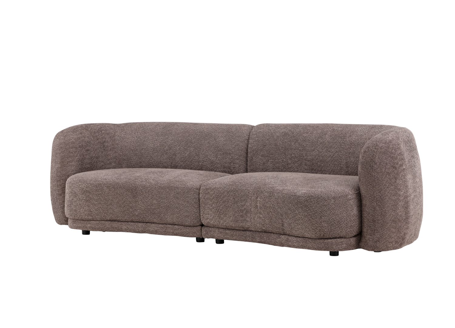Canapé 3 places Cielo tissu bouclette marron 268 cm vu sous un autre angle