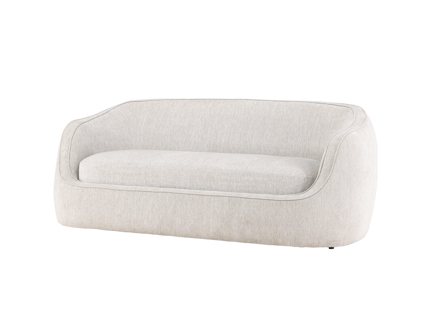 Canapé 3 places Elio tissu gris clair 196 cm vu sous un autre angle