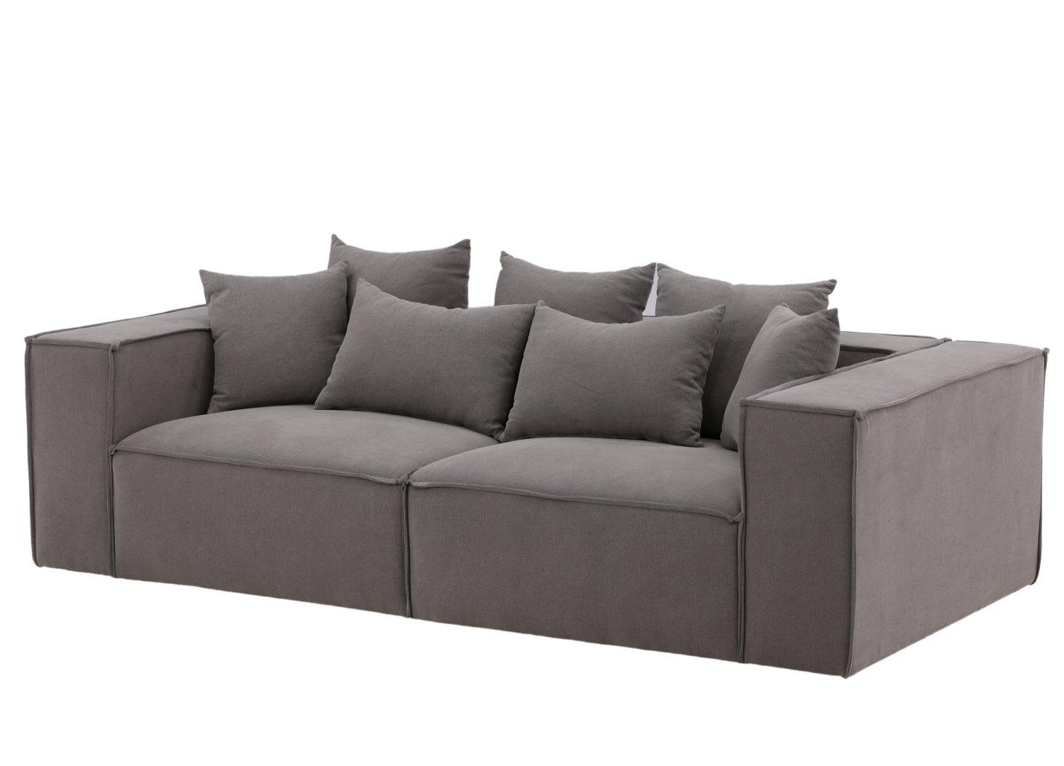 Canapé 3 places Gillholmen tissu effet lin gris 232 cm vu sous un autre angle