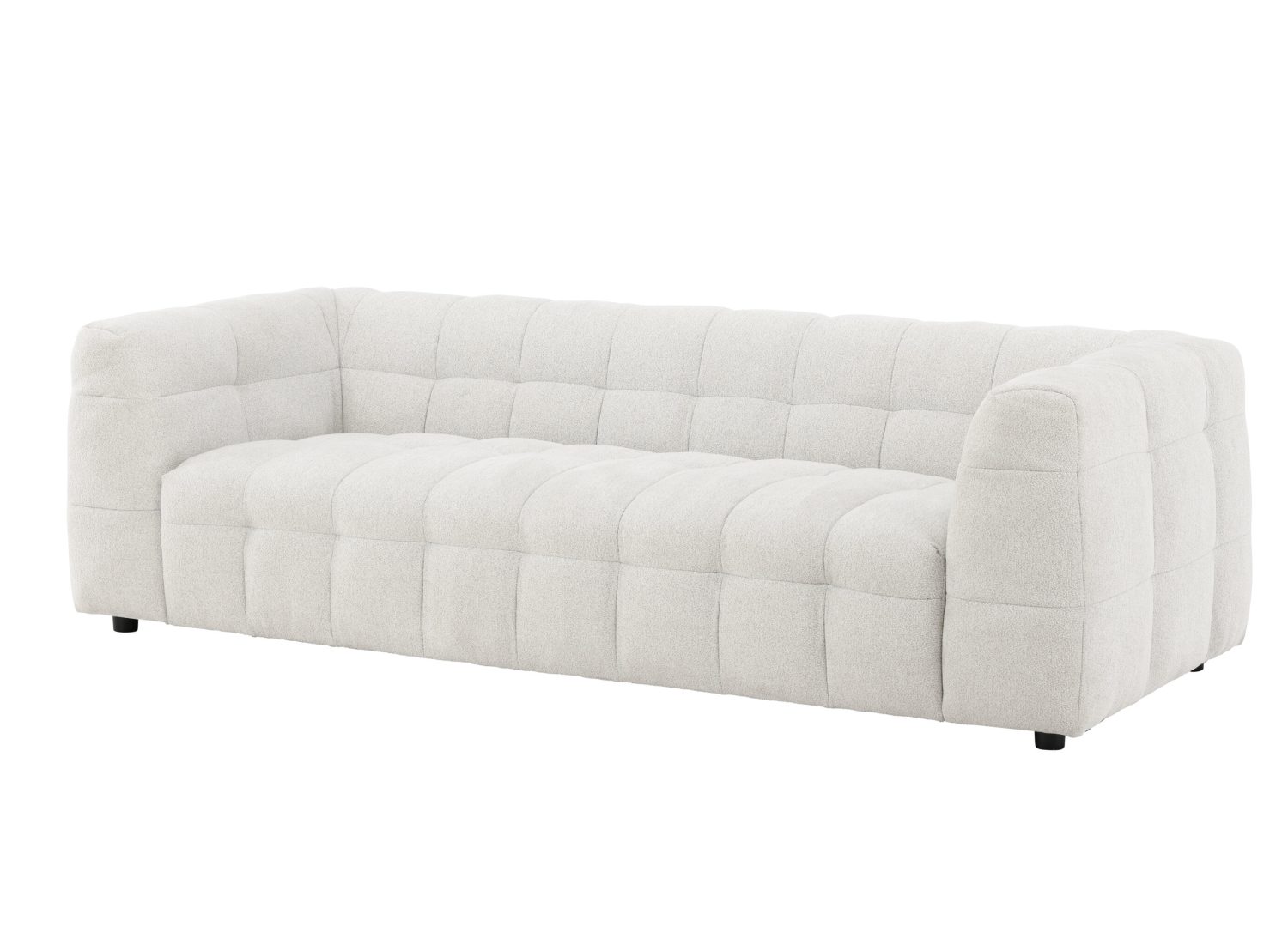 Canapé 3 places Malou tissu beige 238 cm vu sous un autre angle