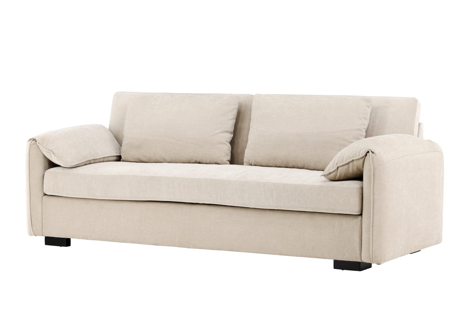Canapé 3 places Malva tissu marron / beige 230 cm vu sous un autre angle