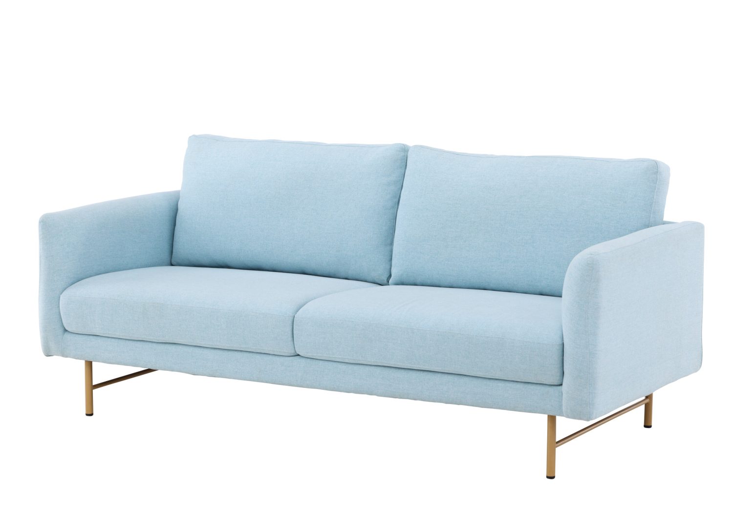 Canapé 3 places Sky tissu bleu 198 cm vu sous un autre angle