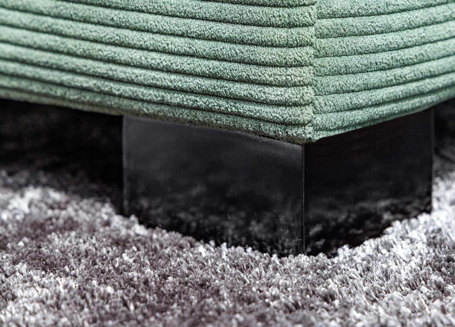 Canapé 3 places tissu vert côtelé