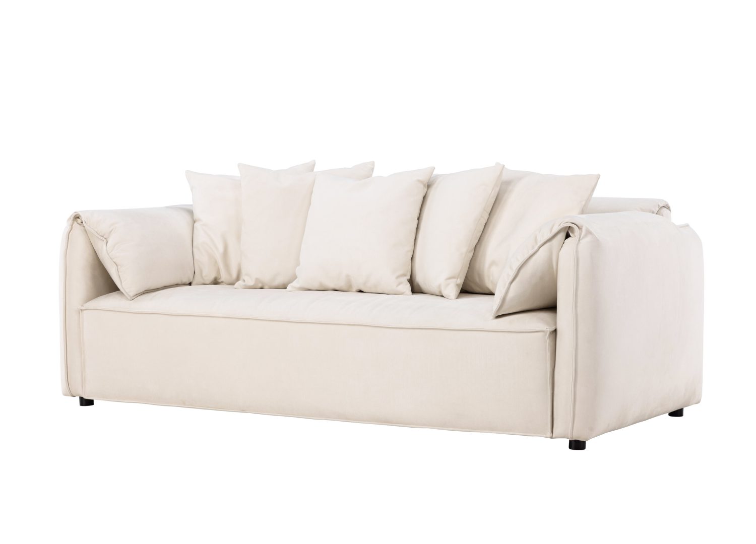 Canapé 3 places Torekov tissu blanc 202 cm vu sous un autre angle