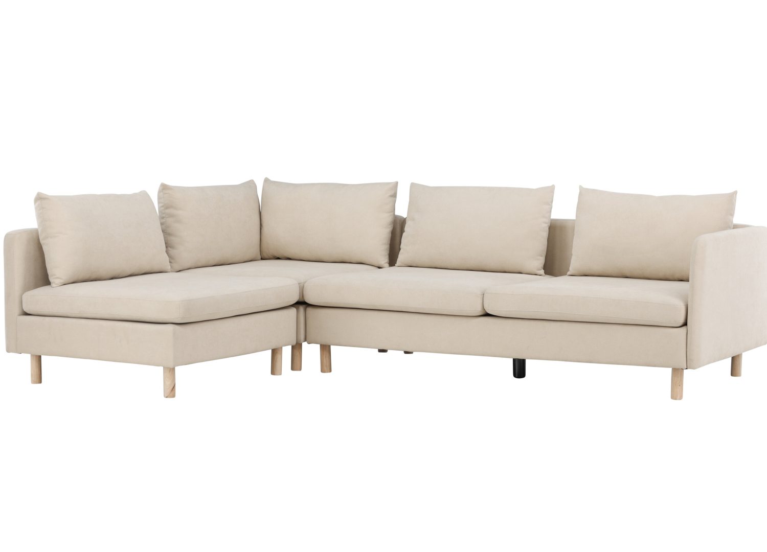 Canapé 3 places Zero tissu beige 295 cm vu sous un autre angle
