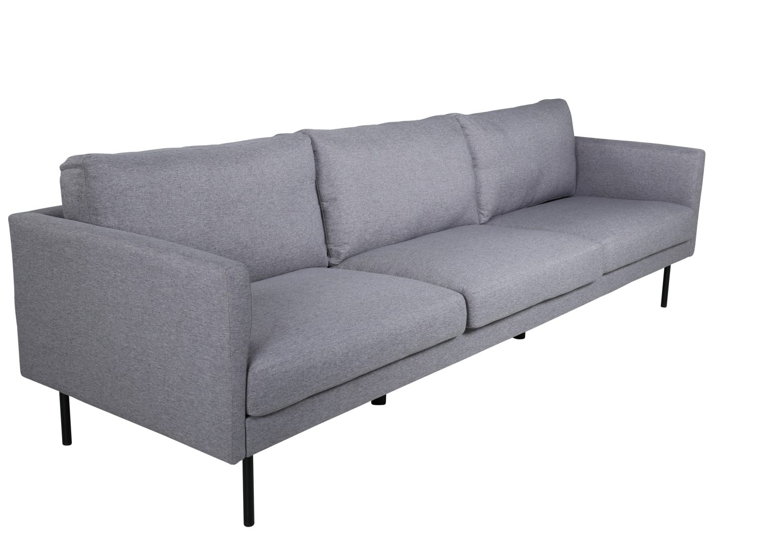 Canapé 3 places Zoom tissu gris 260 cm vu sous un autre angle