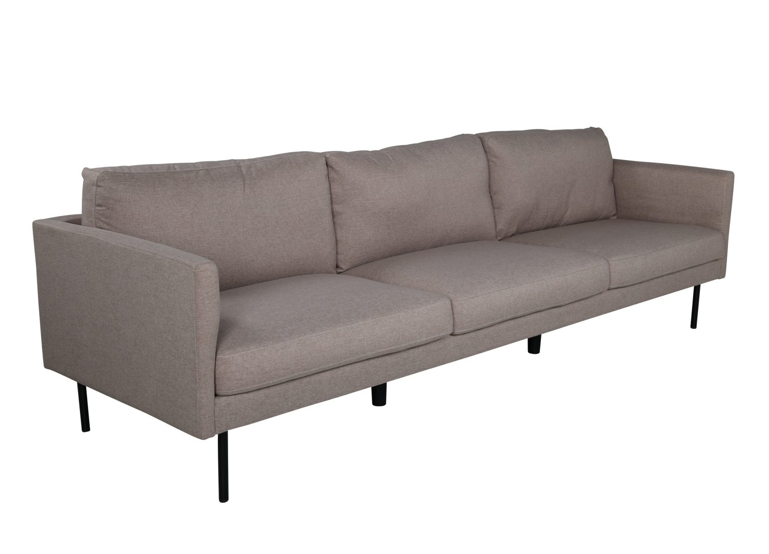 Canapé 3 places Zoom tissu marron 260 cm vu sous un autre angle