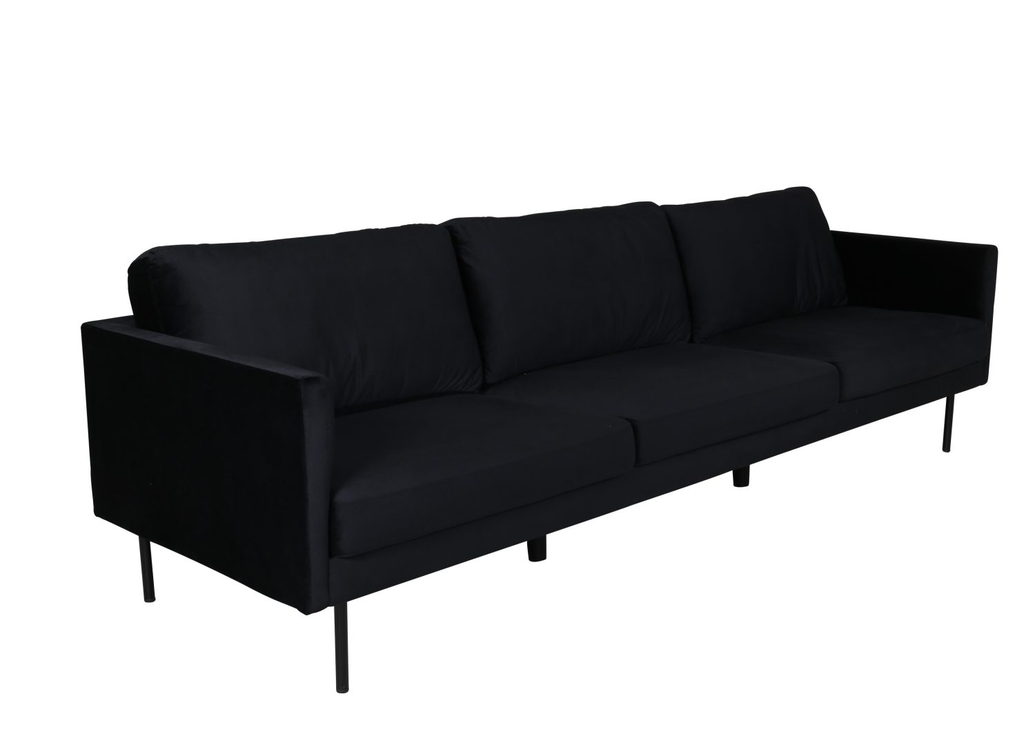 Canapé 3 places Zoom velours noir 260 cm vu sous un autre angle