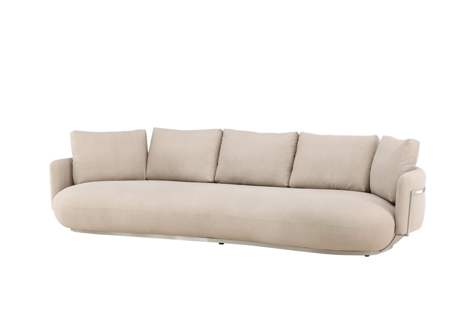 Canapé 4 places Stellar tissu beige 275 cm vu sous un autre angle