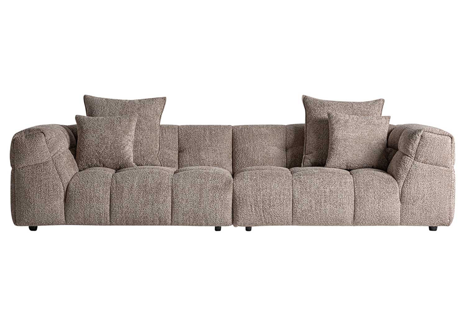 Canapé 4 places tissu bouclé marron 284 cm Libra